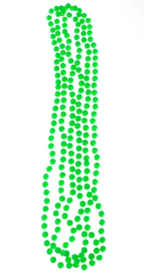 Pack of 3 Neon Green 1980s Novelty Beaded Necklaces