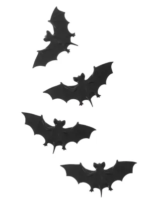 Pack of 4 Black Bat Halloween Decoration