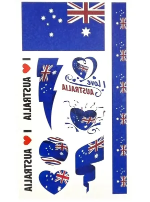 Pack of 4 Temporary Australian Theme Tattoos