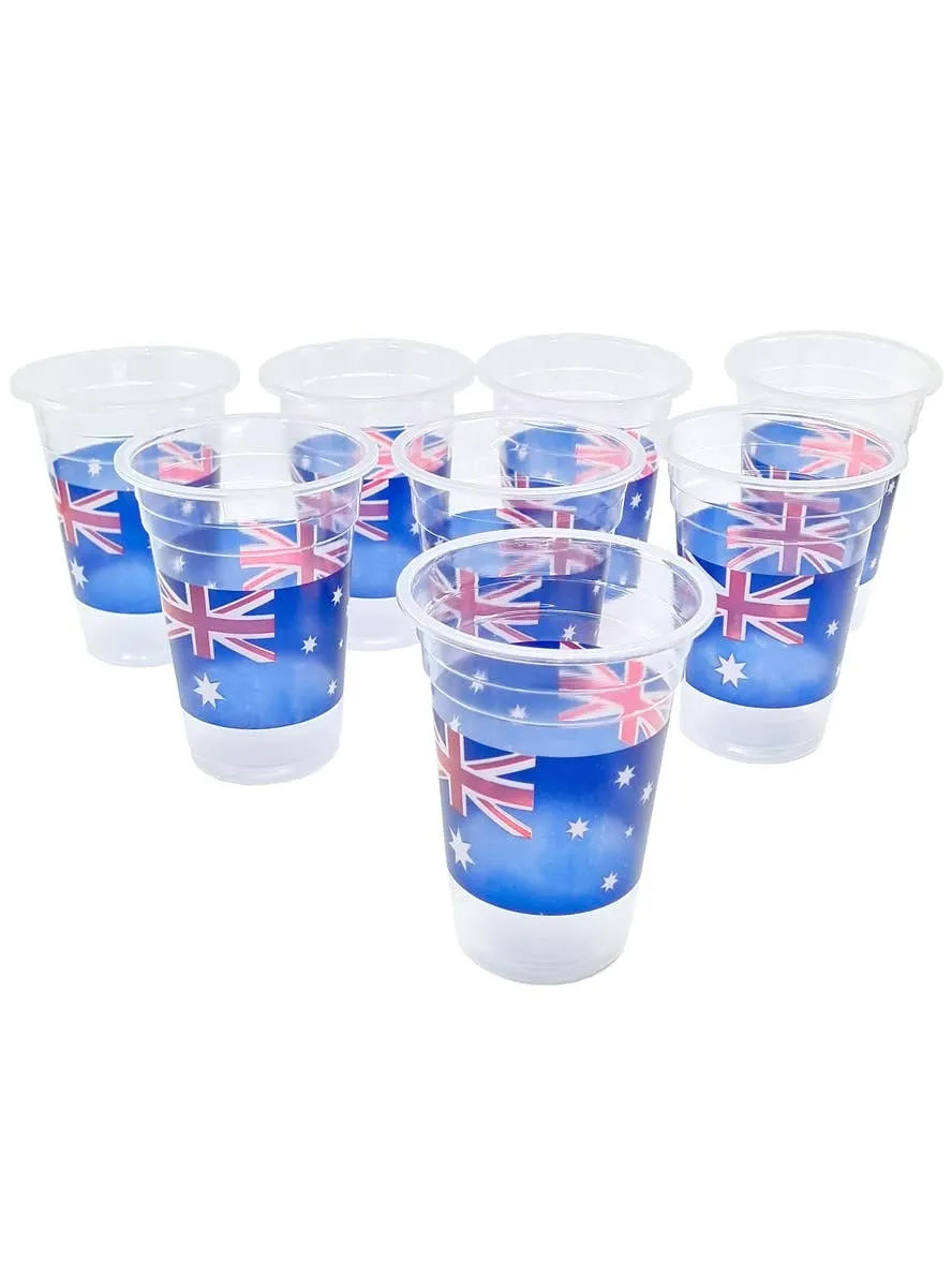Pack of 8 Australian Flag Party Cups