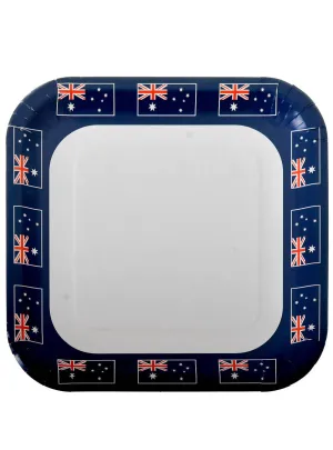 Pack of 8 Square Australian Flag Print Party Plates