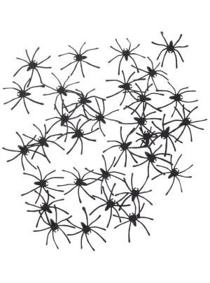 Pack of Medium Size Fake Black Spiders Halloween Decoration
