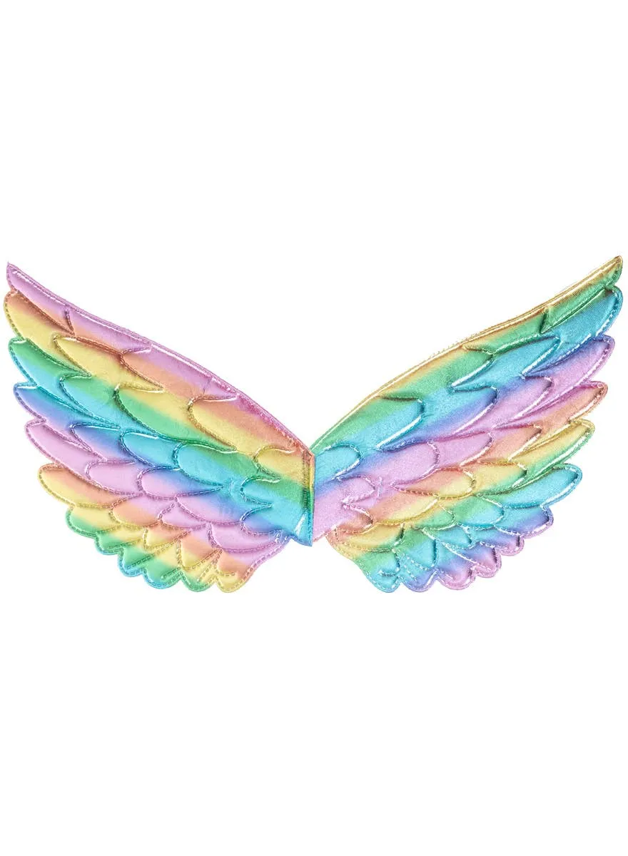 Padded Metallic Pastel Rainbow Angel Wings