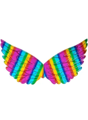 Padded Metallic Rainbow Angel Wings