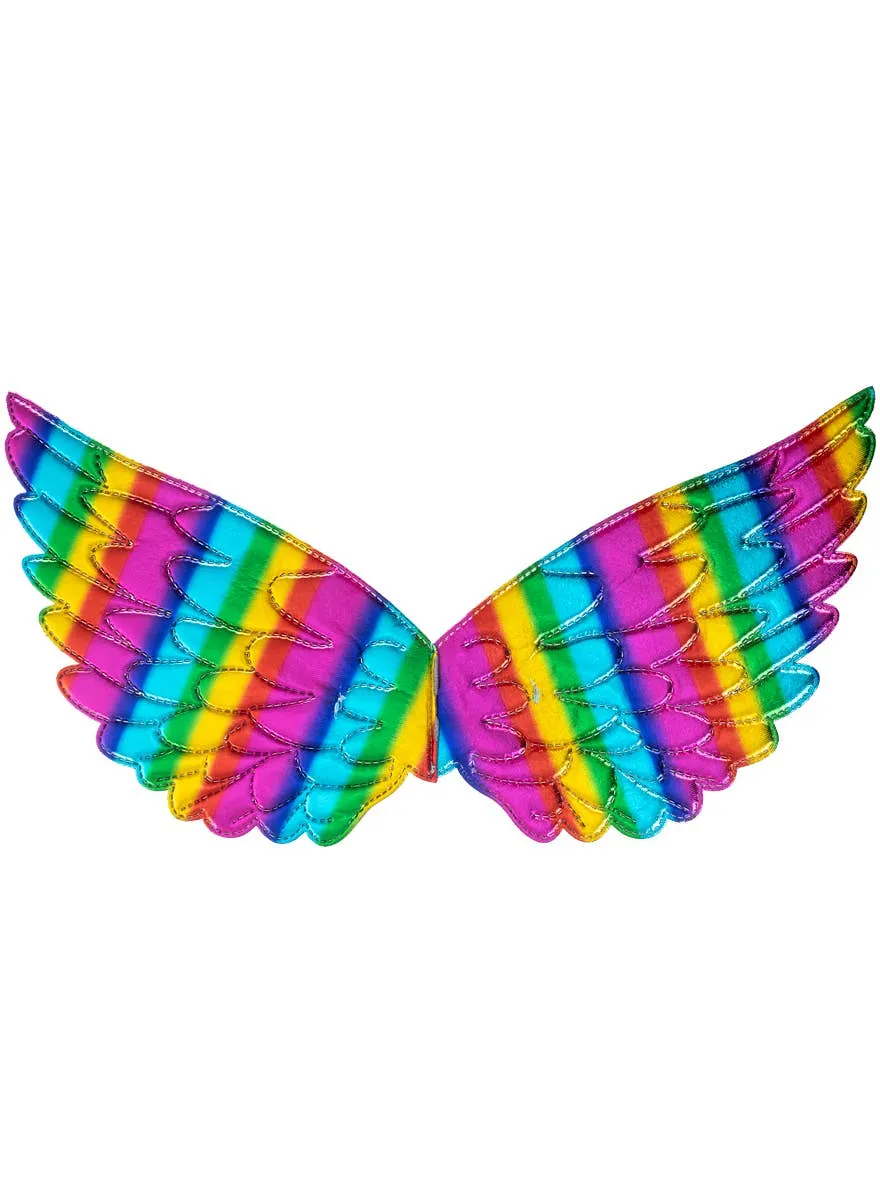 Padded Metallic Rainbow Angel Wings