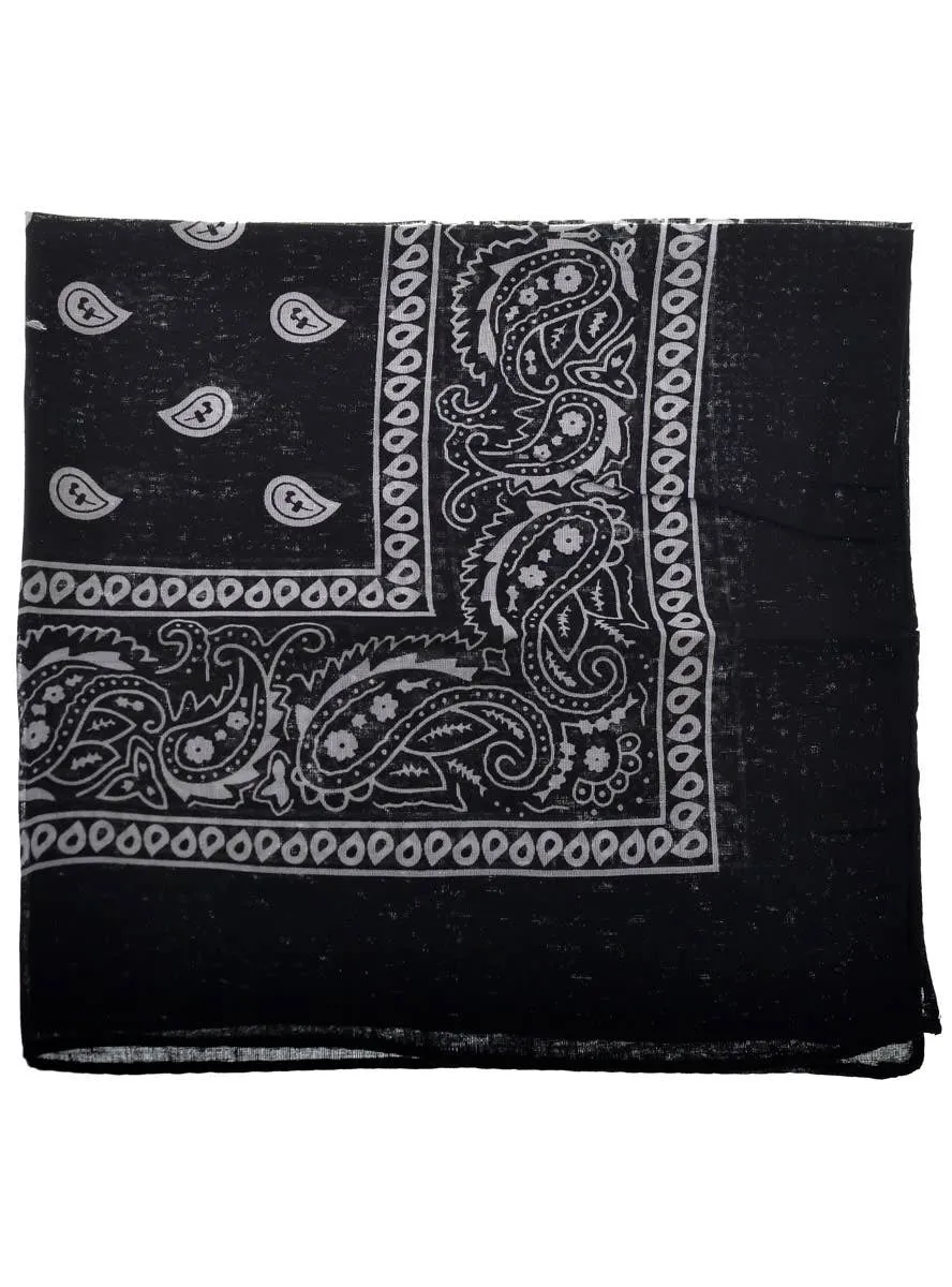 Paisley Print Black Bandanna Costume Accessory
