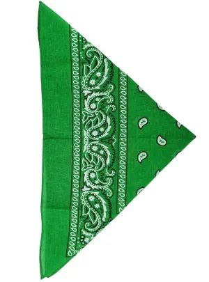 Paisley Print Green Bandanna Costume Accessory