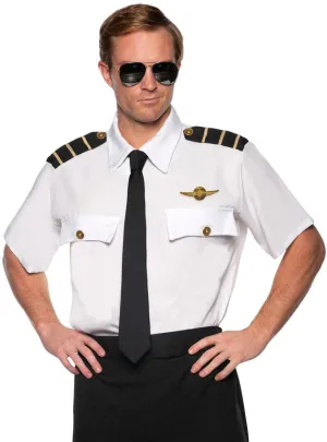 Pan Am Airways Mens White Pilot Costume Shirt