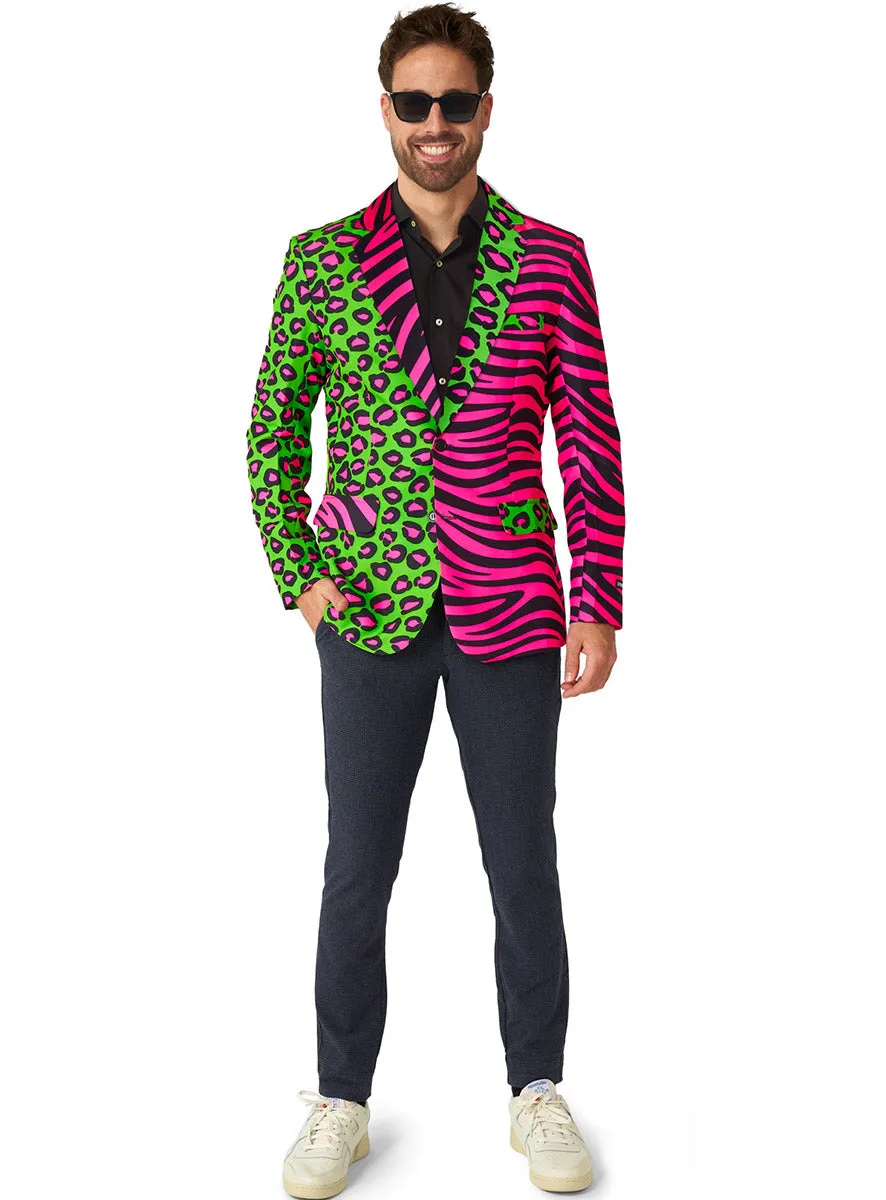Party Animal Mens 1980s Neon Costume Jacket