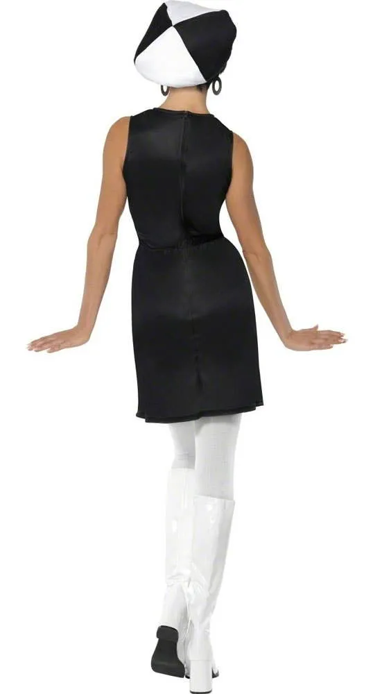 Party Girl Womens 1960s Black and White Mod Costume