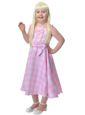 Pastel Pink Gingham Barbie Doll Girls Costume
