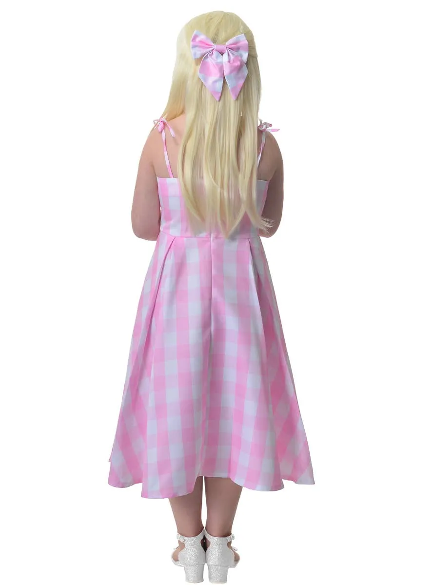 Pastel Pink Gingham Barbie Doll Girls Costume