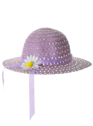 Pastel Purple Girls Spring Costume Hat with Flower