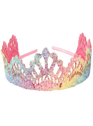 Pastel Rainbow Glitter Girls Princess Costume Tiara