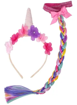 Pastel Rainbow Unicorn Girls Costume Accessory Set