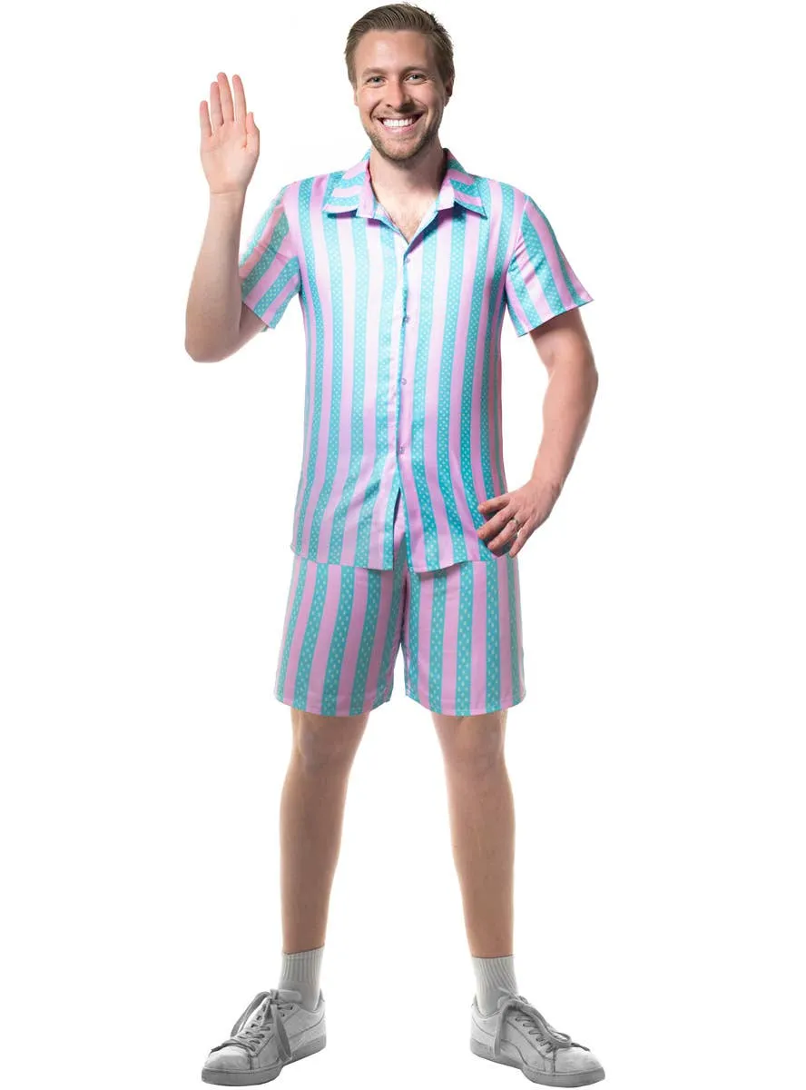 Pastel Striped Beach Party Ken Doll Mens Costume