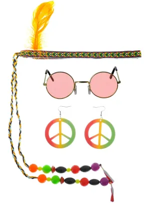 Peace Hippie 1970s Costume Accessory Set