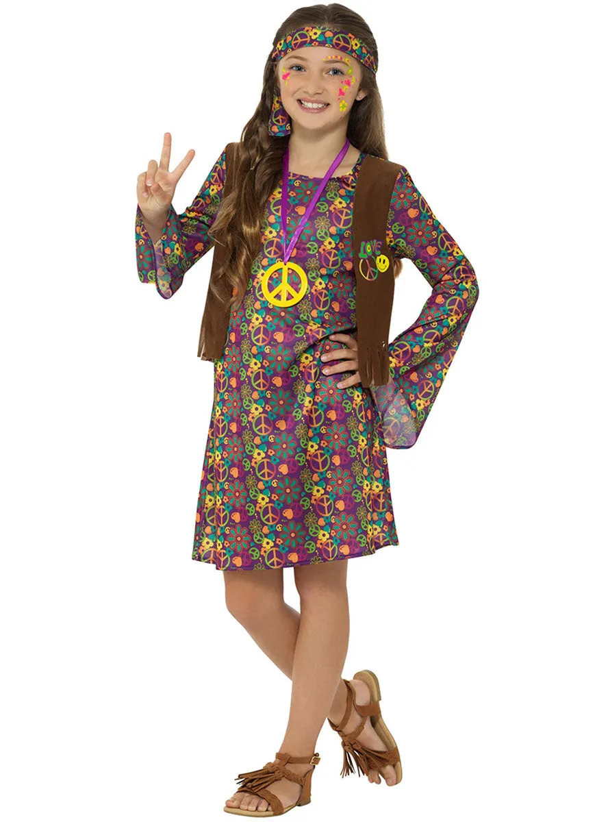 Peace Hippie Girls 70s Costume