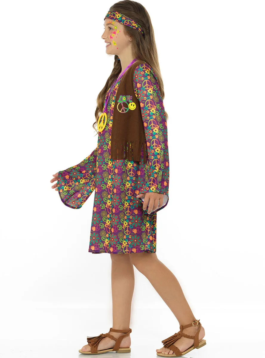 Peace Hippie Girls 70s Costume
