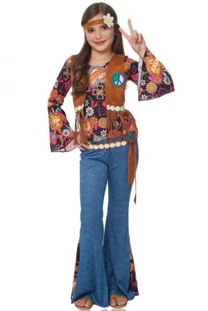 Peace Out 1960s Girls Hippie Costume