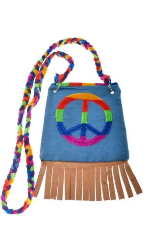 Peace Sign 1970s Shoulder Bag Costume Accessory