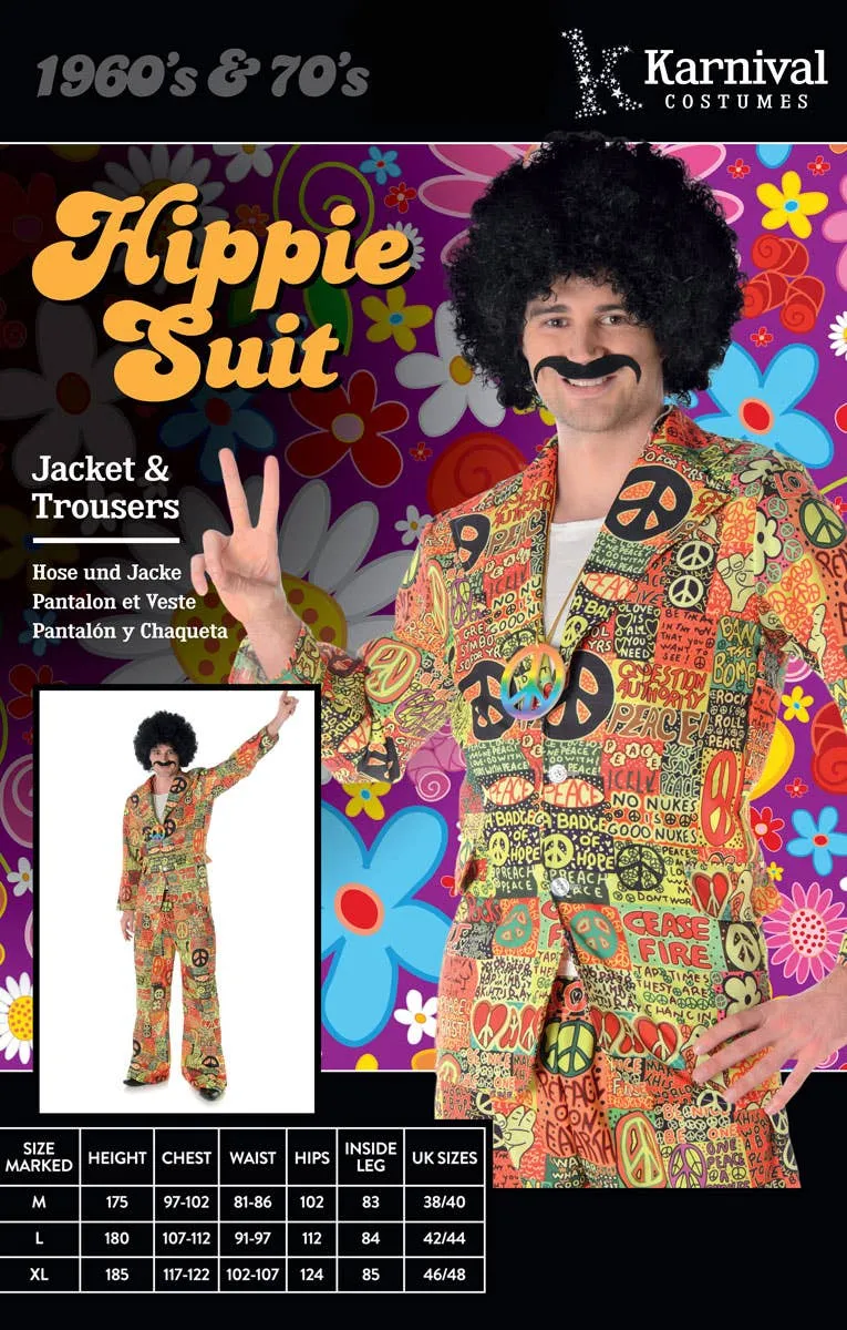 Peace Sign Hippie Suit Mens 70s Costume