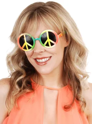 Peace Sign Novelty Rainbow Costume Glasses