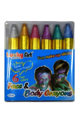 Pearlescent Coloured Mini Make Up Crayons - Pack of 6