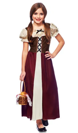 Peasant Girl Kids Fancy Dress Costume