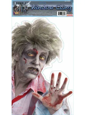 Peeping Zombie Man Window Cling Halloween Decoration