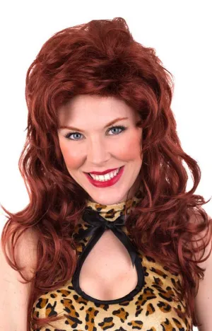 Peggy Long Curly Auburn Red Womens Costume Wig