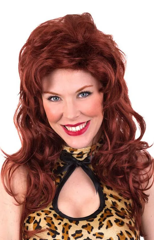 Peggy Long Curly Auburn Red Womens Costume Wig