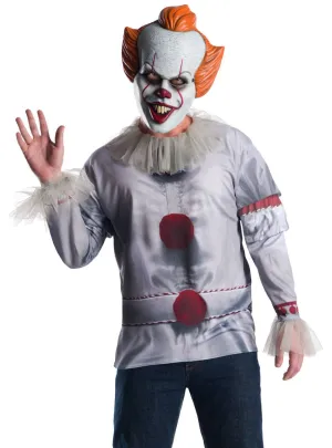 Pennywise Clown Mens Shirt and Mask Halloween Costume