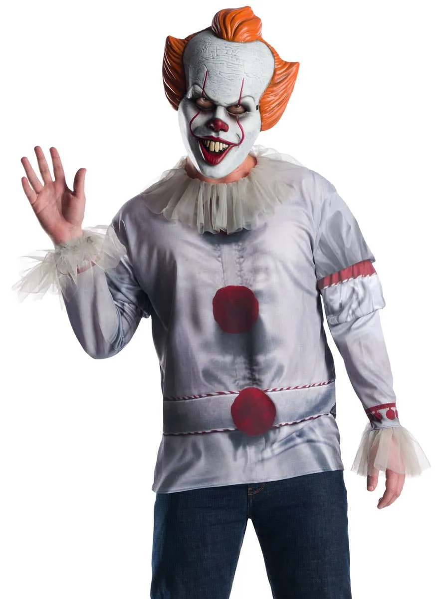 Pennywise Clown Mens Shirt and Mask Halloween Costume