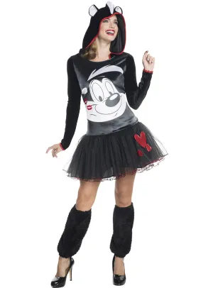Pepe Le Pew Womens Looney Tunes Hooded Costume