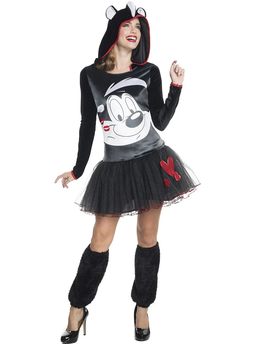 Pepe Le Pew Womens Looney Tunes Hooded Costume