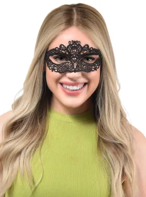 Petite Wide Eye Black Lace Masquerade Mask