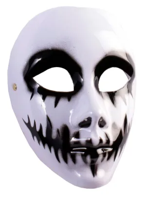 Phantom Black and White Costume Mask on Glasses Arms