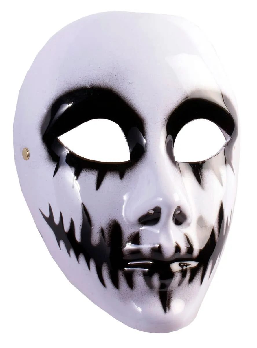 Phantom Black and White Costume Mask on Glasses Arms