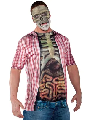 Photo Real Bones and Guts Mens Halloween Costume Shirt