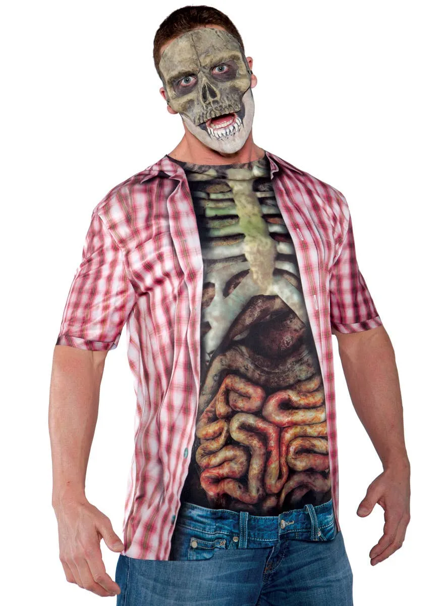Photo Real Bones and Guts Mens Halloween Costume Shirt