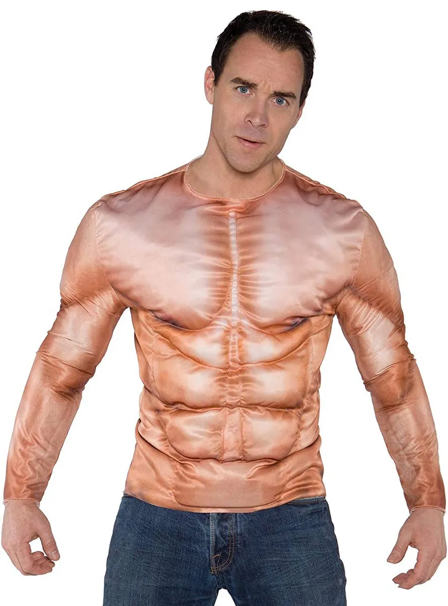 Photo Real Mens Padded Muscle Costume Shirt