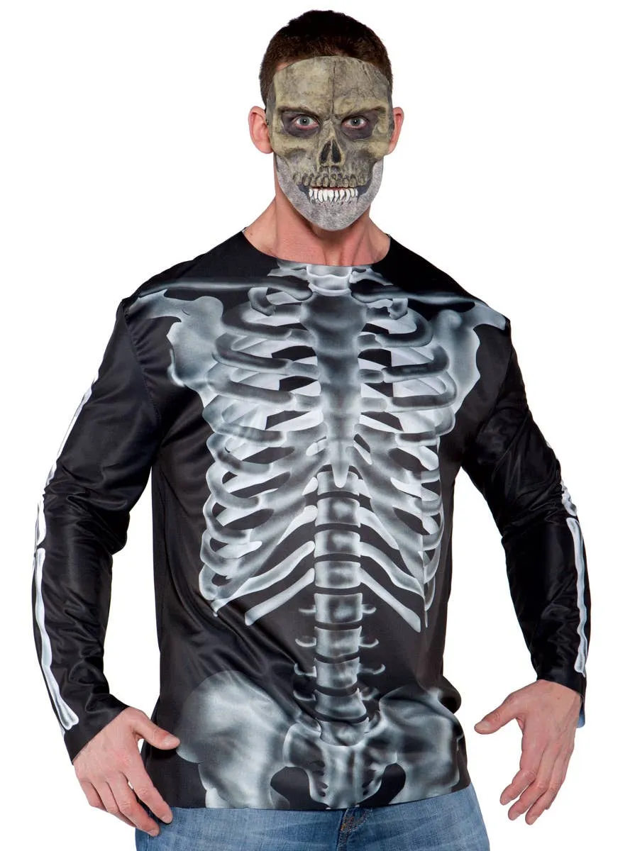 Photo Real X-Ray Skeleton Mens Halloween Costume Shirt