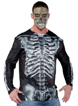 Photo Real X-Ray Skeleton Mens Halloween Costume Shirt
