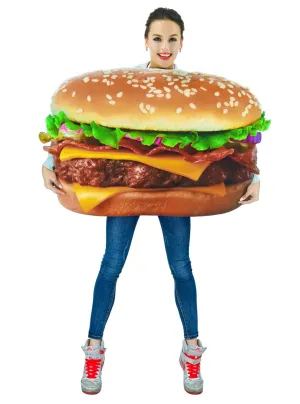 Photo Realistic Novelty Cheeseburger Adults Costume