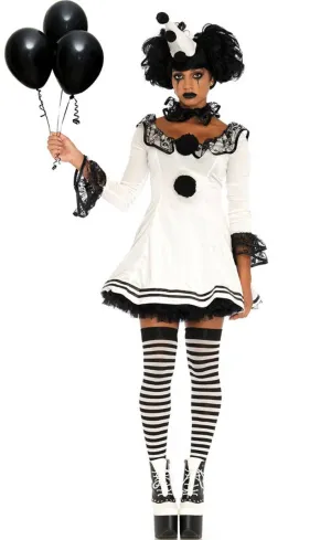 Pierrot Clown Womens Halloween Costume