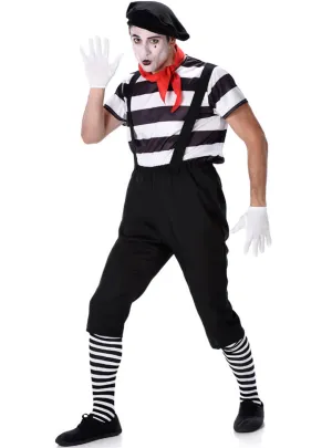 Pierrot French Mime Mens Fancy Dress Costume