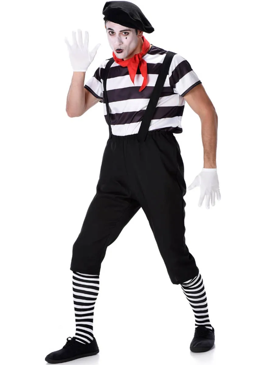 Pierrot French Mime Mens Fancy Dress Costume
