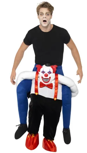 Piggyback Sinister Clown Mens Halloween Fancy Dress Costume