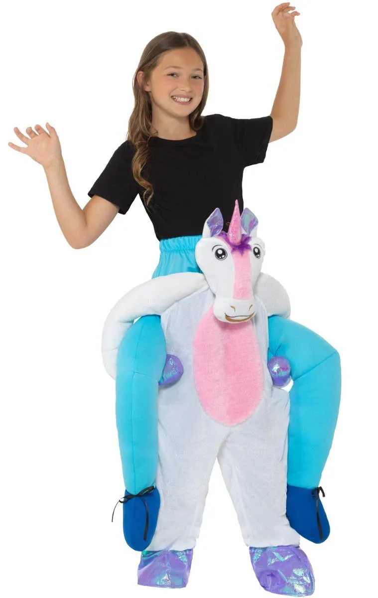 Piggyback Unicorn Girls Fancy Dress Costume